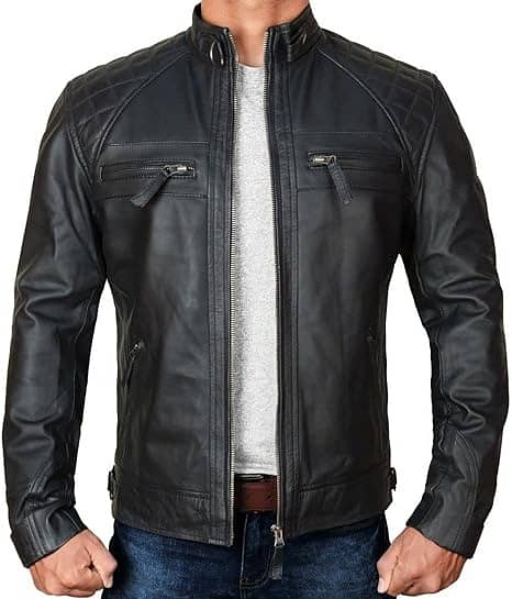 Genuine Black leather jacket for women and men manufacturer coustmize 2