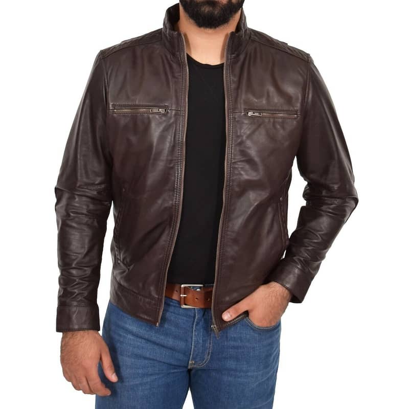 Genuine Black leather jacket for women and men manufacturer coustmize 3