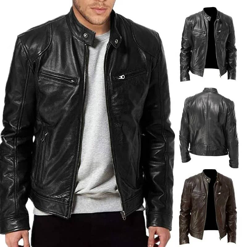 Genuine Black leather jacket for women and men manufacturer coustmize 5