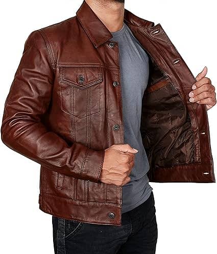 Winter Best Leather jacket with fur wholesale manufacturer brown red 5