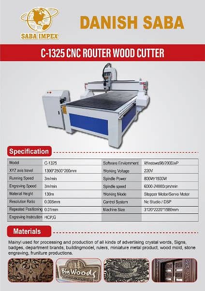 CNC wood cutting engraving Machine JL C 1325 8
