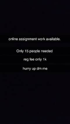 online assignment work only 15 people needed