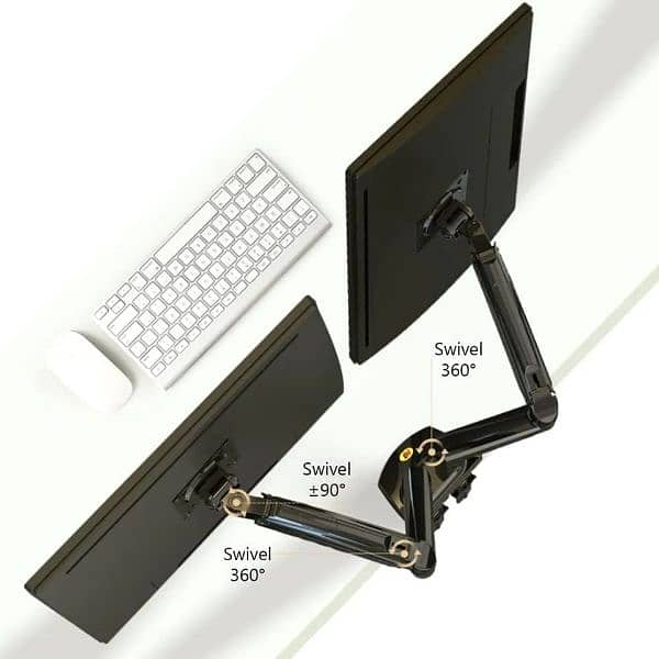 Dual Monitor VESA Desk Mount Stand 2 Computer LCD LED Screen 4