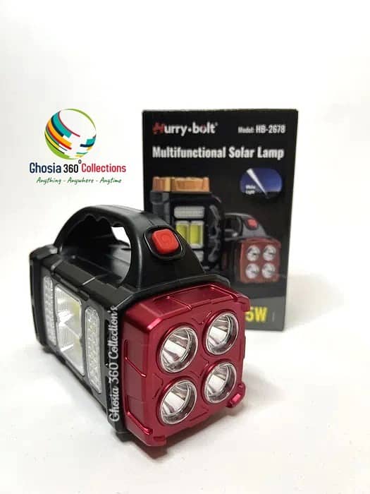 5 in 1 Hurry Bolt Multifunction 25W Solar Lamp Flashlight Waterproof 3