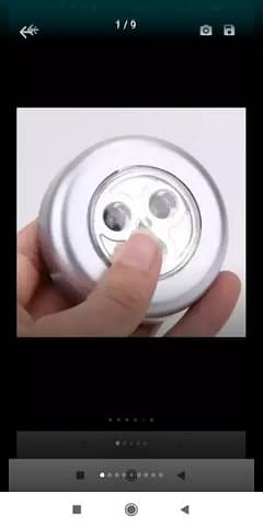 Self Adhesive Touch Light 3 LED Bulb Push Button Tap Light White Shade 0