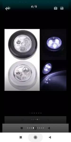Self Adhesive Touch Light 3 LED Bulb Push Button Tap Light White Shade 1