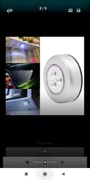Self Adhesive Touch Light 3 LED Bulb Push Button Tap Light White Shade 2