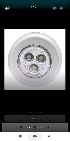 Self Adhesive Touch Light 3 LED Bulb Push Button Tap Light White Shade 3