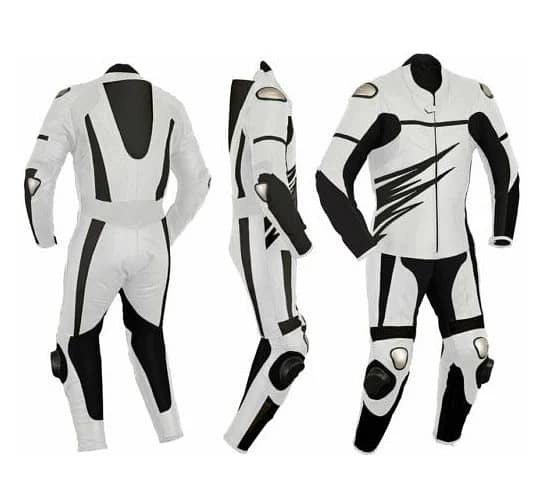 Black leather race suit jacket trouser and jacket racing 1
