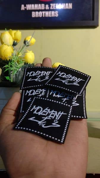 Woven labels woven tag hang tag fabric labels patches clothes tag 5