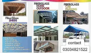 fiber canopy / Fiber sheet works/ fiber glass sheds /Car parking shade