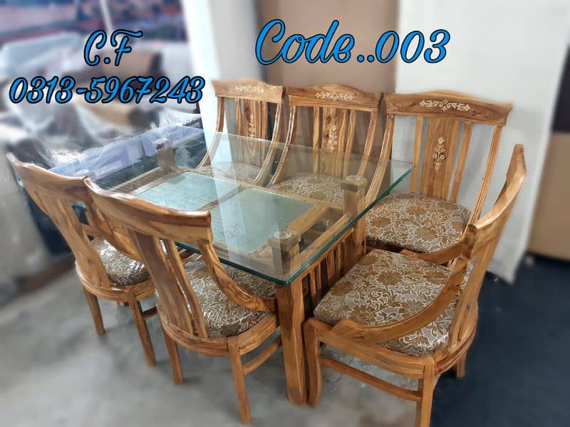 Shesham Wood Dining Table Set | dining table with chairs for sale 2
