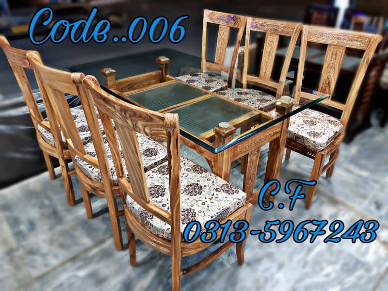 Shesham Wood Dining Table Set | dining table with chairs for sale 5