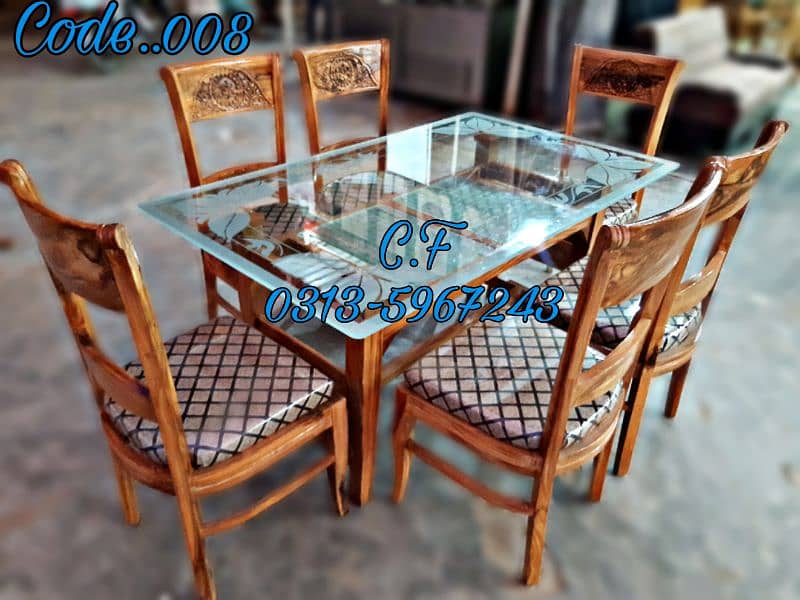 Shesham Wood Dining Table Set | dining table with chairs for sale 7