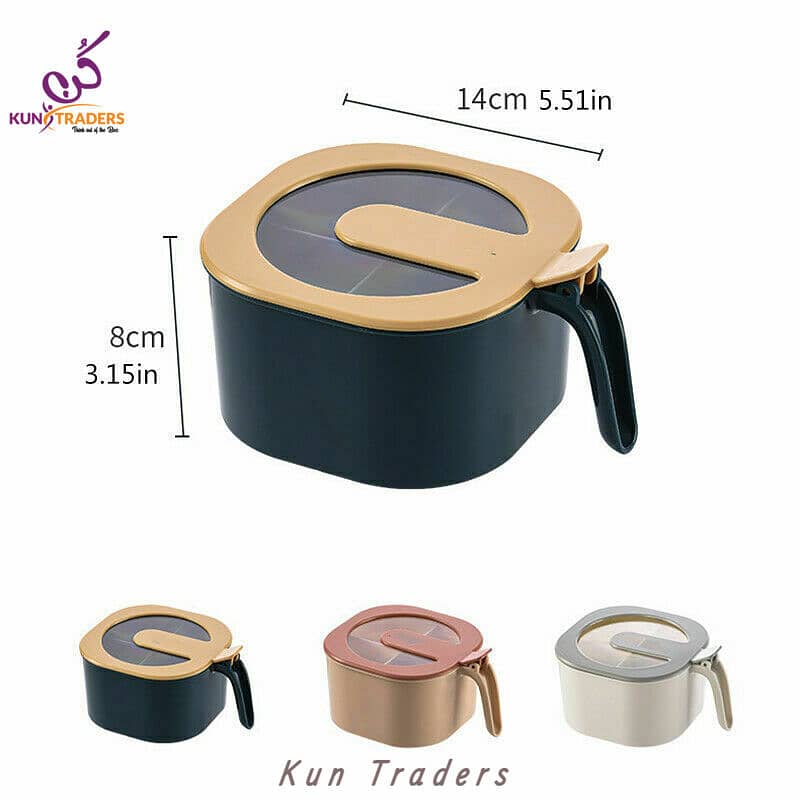 Multi Storage 4 grids Spices Box with Spoons – KN-377 3