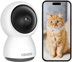 DEKCO 2K Security Camera Indoor, Baby Monitor Pet Camera 360-Degree