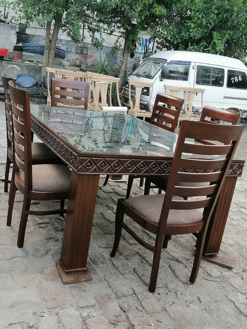 6 chair wooden dining table \ 8 chairs Dinnig table \ glass dining 5