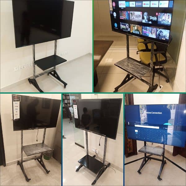 LCD LED tv Floor stand with wheel For office home IT events expo cctv 3