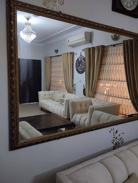 Full wall size mirror with golden frame 2