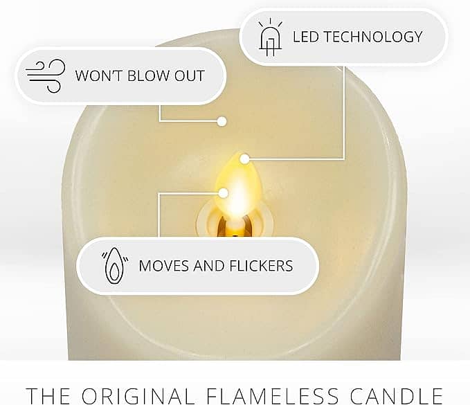 Luminara Realistic Artifical Flame Classic Pillar LED Candle 2