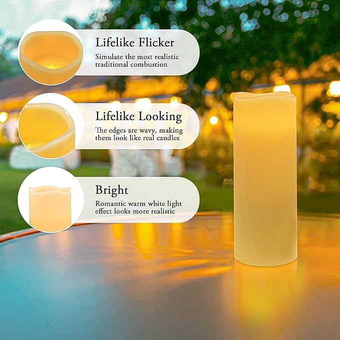 Luminara Realistic Artifical Flame Classic Pillar LED Candle 4
