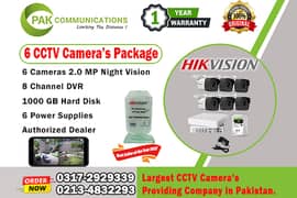 6 CCTV Cameras Package HIK Vision (1 Year Replacement Warranty)