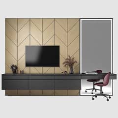 LCD wall,tv unit,wallpaper,acrylic sheet,wall paneling,wooden work,ac, 0