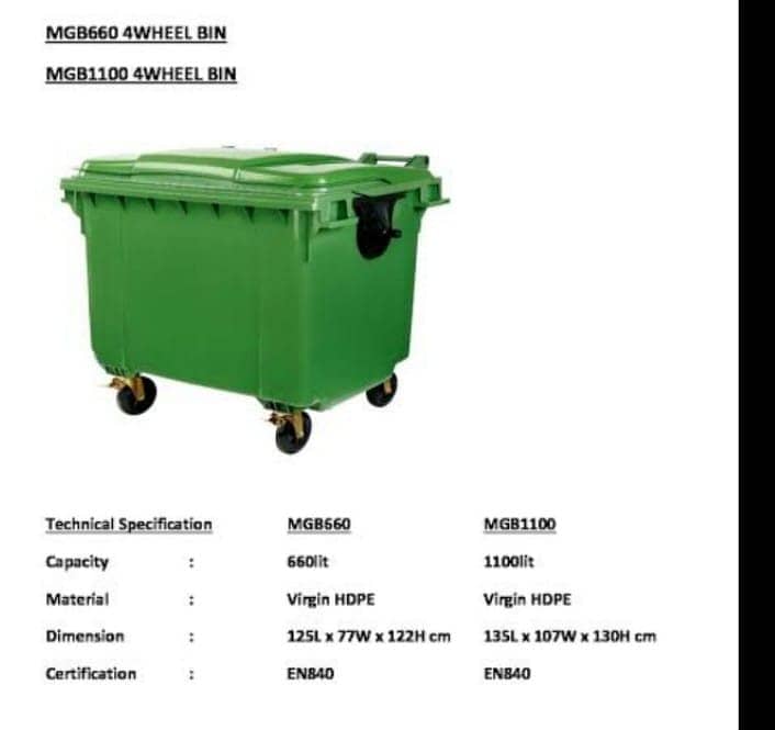 dustbin/dumpster 660 liter and 1100 liter available in stock 4