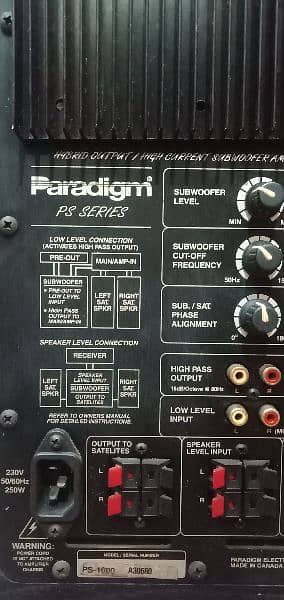 paradigm subwoofer Canada ( jbl kef tannoy mission speaker amplifier 5
