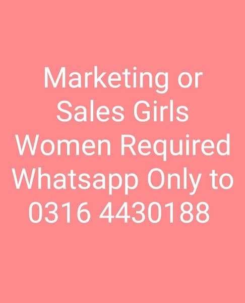 Hiring Jobs for Girls Females Women only whatsapp 0316 4430188 2