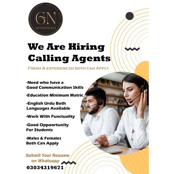 Hiring Male and Female Staff for Call Center Job (Office Based Job) 0