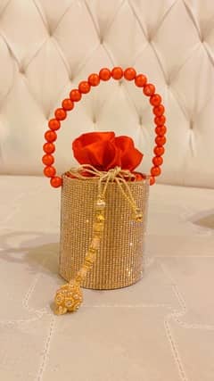 golden red clutch