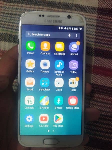 Samsung s6 white colour 9 by 10 condition 1