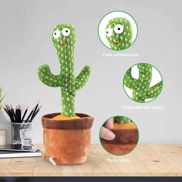Brand New Dancing Cactus Toy, Talking Tree Cactus Plush Toy 2