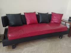 6 Seat Sofa Set in Red Black Color