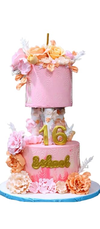 Birthday celebration Cake, Mangoes, Flower Bouquet, Chocolates balloon 2