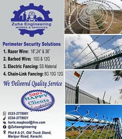 Razor Wire | Barbed Wire | Electric Fencing | Chainl-link Fencing |