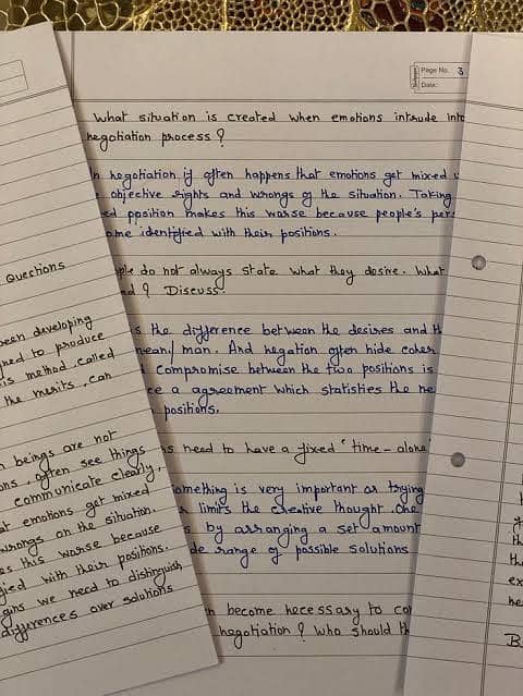 Handwriting assignment work 10