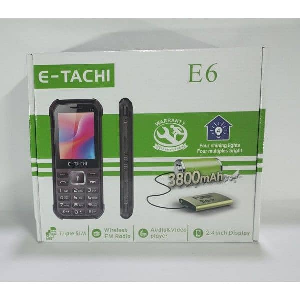 Triple sim E-tachi e6 model name with box full 7