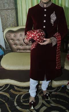 Groom wedding sherwani velvet