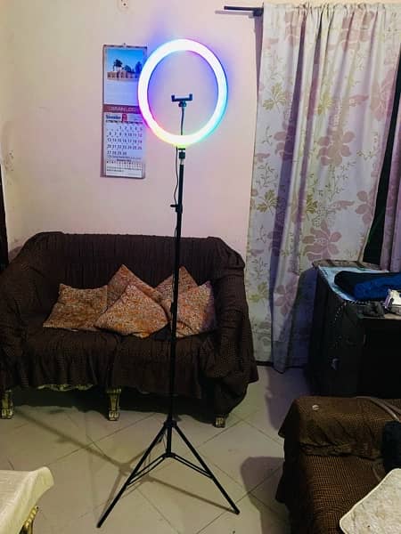 RGB 36cm Ring Light Daimond crystal Lamp with  Adjustable Metal Stand 6