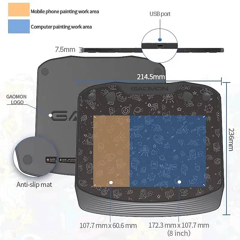 Graphics Drawing Tablet GAOMON S830 Art Graphics Drawing Tablet Animat 5