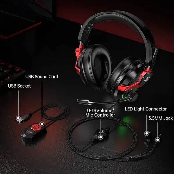 Tatybo XW6 7.1 Gaming Headset for PC, PS4, PS5, Xbox One, Switch 5