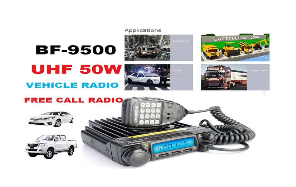 50-Watt Vehicles Walkie talkie Base BF-9500 Wireless Car Transceiver 0