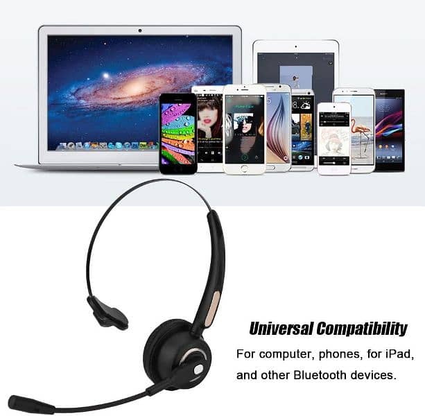 Call Center Bluetooth Headset, Wireless Noise Canceling Headphones 14