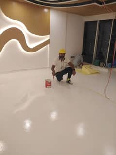 Epoxy floor,epoxy paint,wooden floor,vinyl flooring,media wall,ceiling