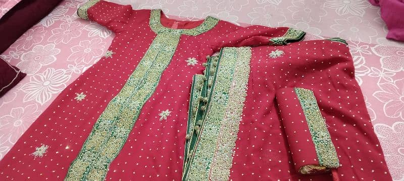 Red bridal sharara full embroidery 0