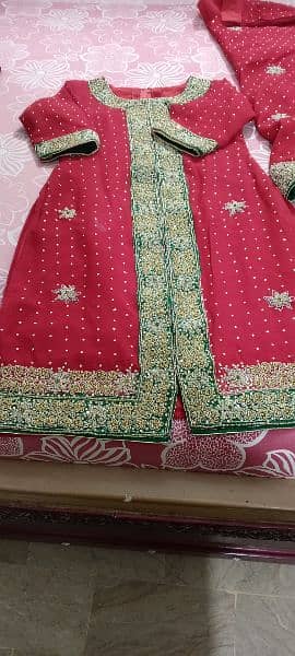 Red bridal sharara full embroidery 7