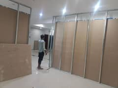 Gypsum partition and ceiling