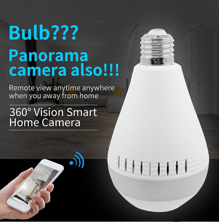 ptz Bulb Camera 1080p Wifi Panoramic Night Vision 8